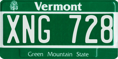 VT license plate XNG728