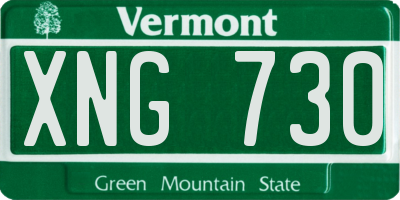 VT license plate XNG730