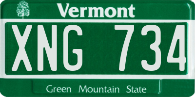 VT license plate XNG734