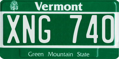 VT license plate XNG740