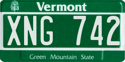 VT license plate XNG742