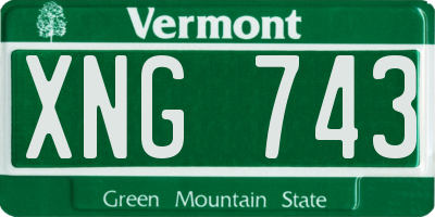 VT license plate XNG743