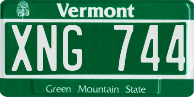 VT license plate XNG744