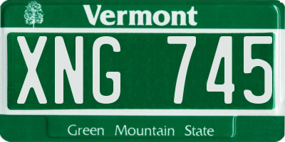 VT license plate XNG745