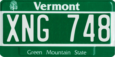 VT license plate XNG748