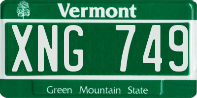 VT license plate XNG749