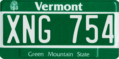 VT license plate XNG754