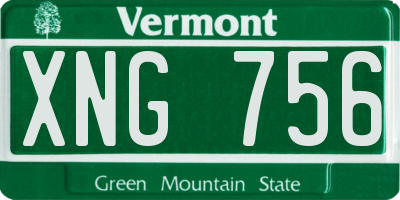 VT license plate XNG756
