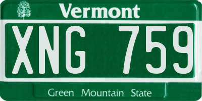 VT license plate XNG759