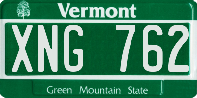 VT license plate XNG762