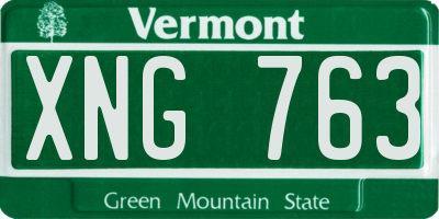 VT license plate XNG763