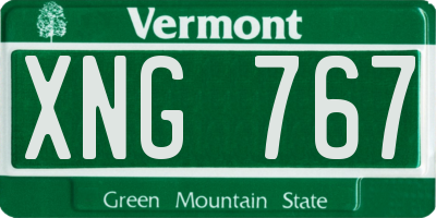 VT license plate XNG767