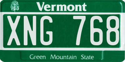 VT license plate XNG768