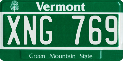 VT license plate XNG769