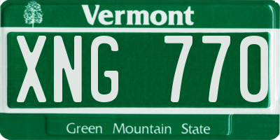 VT license plate XNG770