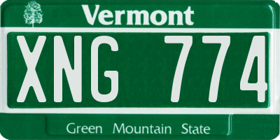VT license plate XNG774
