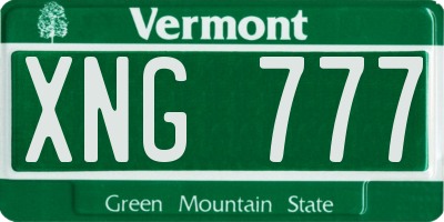 VT license plate XNG777