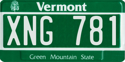 VT license plate XNG781