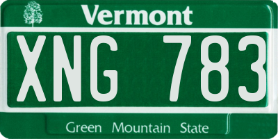 VT license plate XNG783