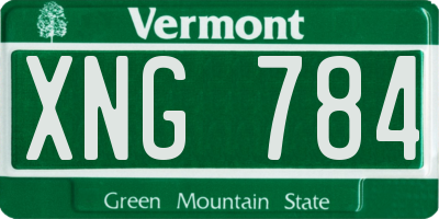 VT license plate XNG784