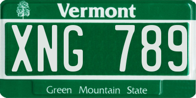 VT license plate XNG789