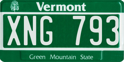 VT license plate XNG793