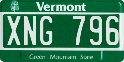 VT license plate XNG796