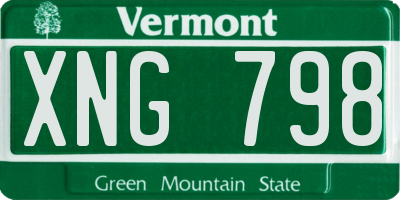 VT license plate XNG798