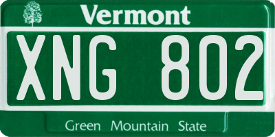 VT license plate XNG802