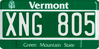 VT license plate XNG805