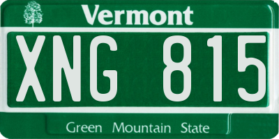 VT license plate XNG815