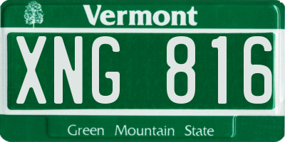 VT license plate XNG816