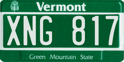 VT license plate XNG817