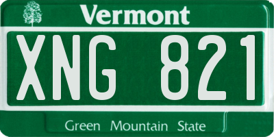 VT license plate XNG821