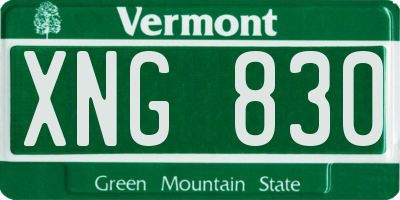 VT license plate XNG830