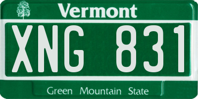 VT license plate XNG831