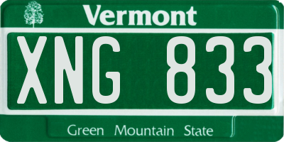 VT license plate XNG833