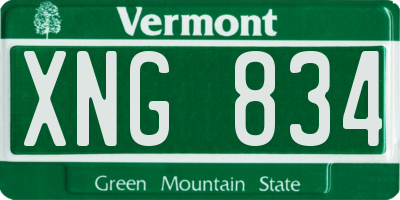VT license plate XNG834