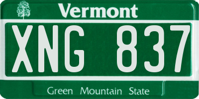 VT license plate XNG837
