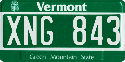 VT license plate XNG843