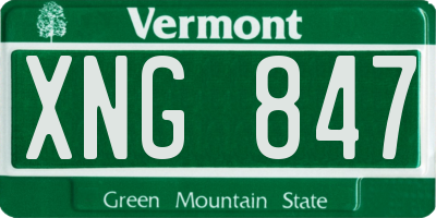 VT license plate XNG847