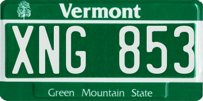 VT license plate XNG853