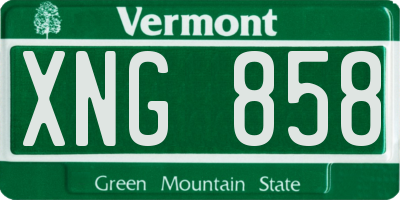 VT license plate XNG858