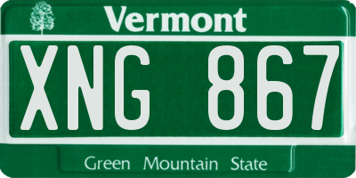 VT license plate XNG867