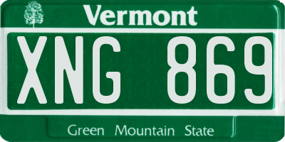 VT license plate XNG869