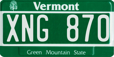 VT license plate XNG870