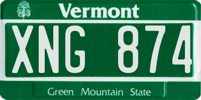 VT license plate XNG874