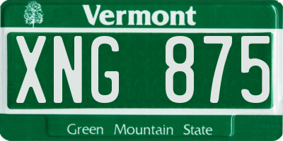 VT license plate XNG875