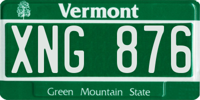 VT license plate XNG876