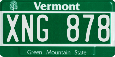 VT license plate XNG878